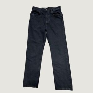 AGOLDE High Rise Straight Leg Jeans Washed Black Size 28 Button Fly Cotton